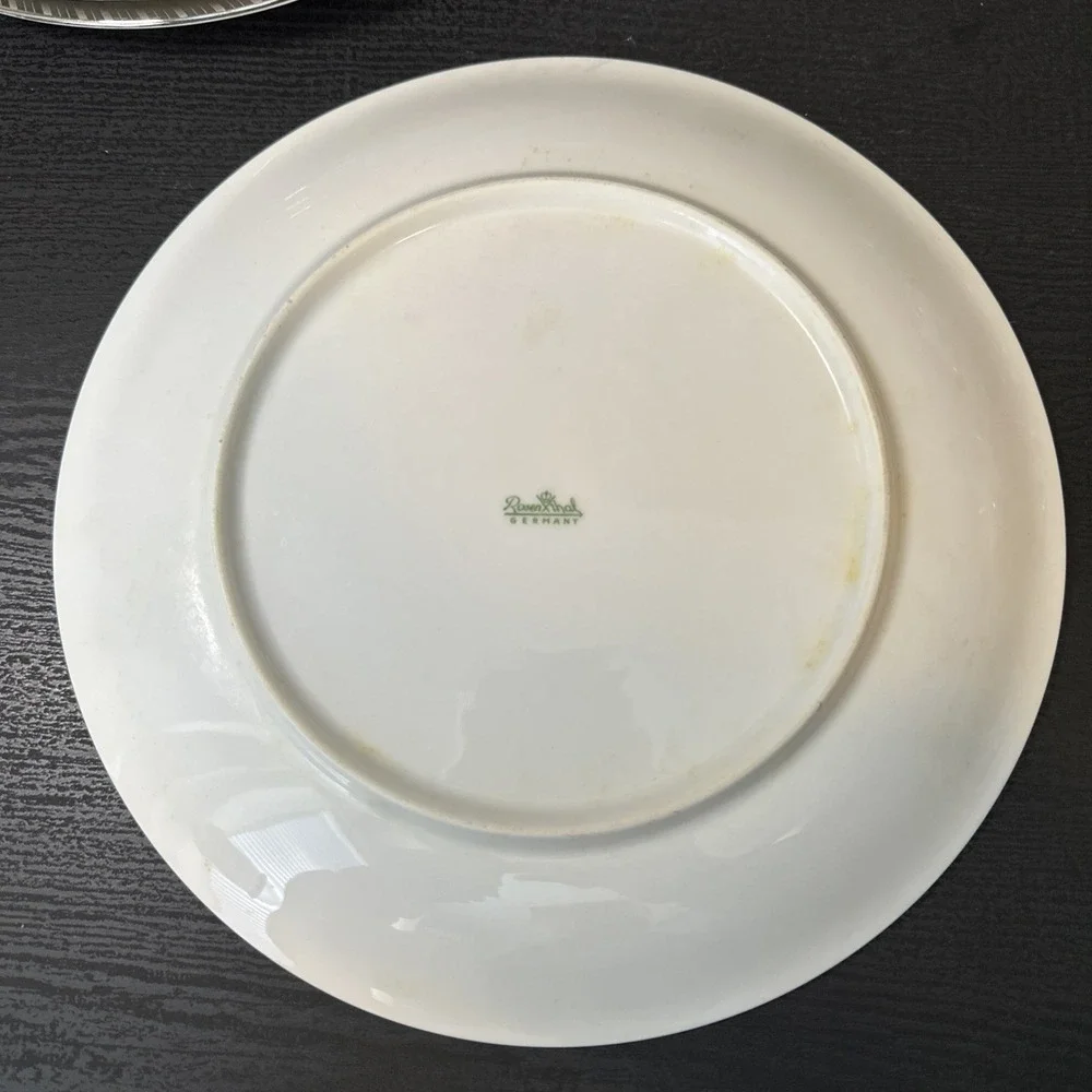 4 Rosenthal Gloriette Platin Dinner Plates 9.75